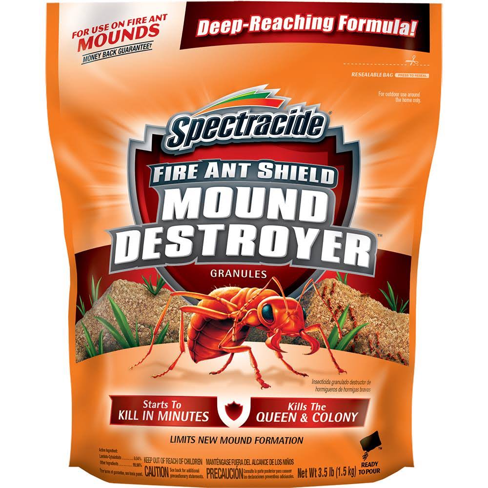 Spectracide Fire Ant Shield Mound Destroyer - 2 Bags of Granules, 3.5lbs
