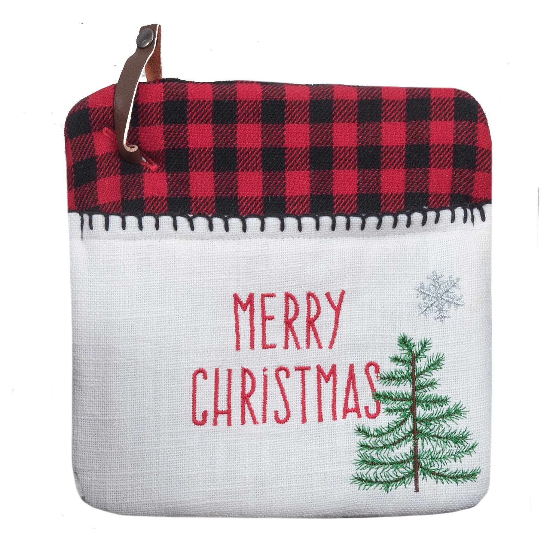 Kay Dee Designs Pot holder Red & Black Plaid-Accent 'Merry Christmas' Pot Holder One-Size