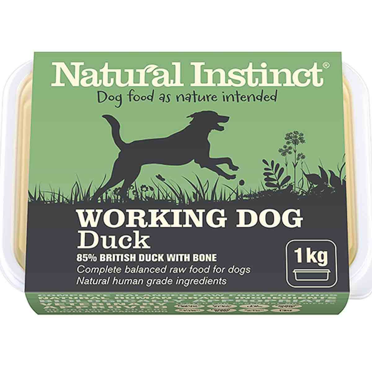 Natural Instinct Duck Raw Working Dog Food 2x500g