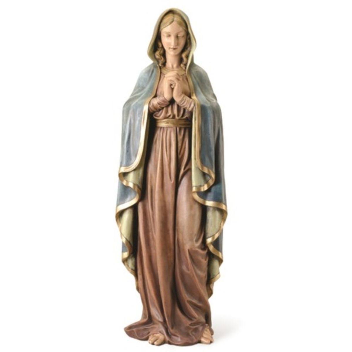 Praying Madonna Statue 37 Inches High Resin Figurine | Virgin Mary |
