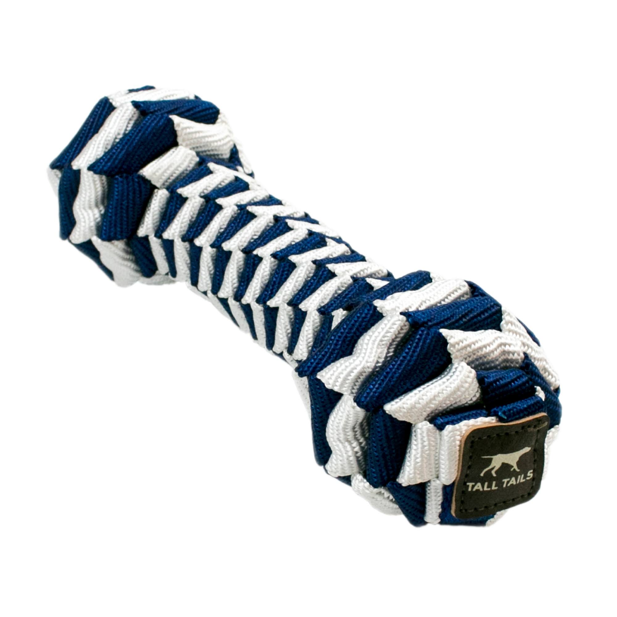 Tall Tails Navy Braided Bone Dog Toy, 9-in