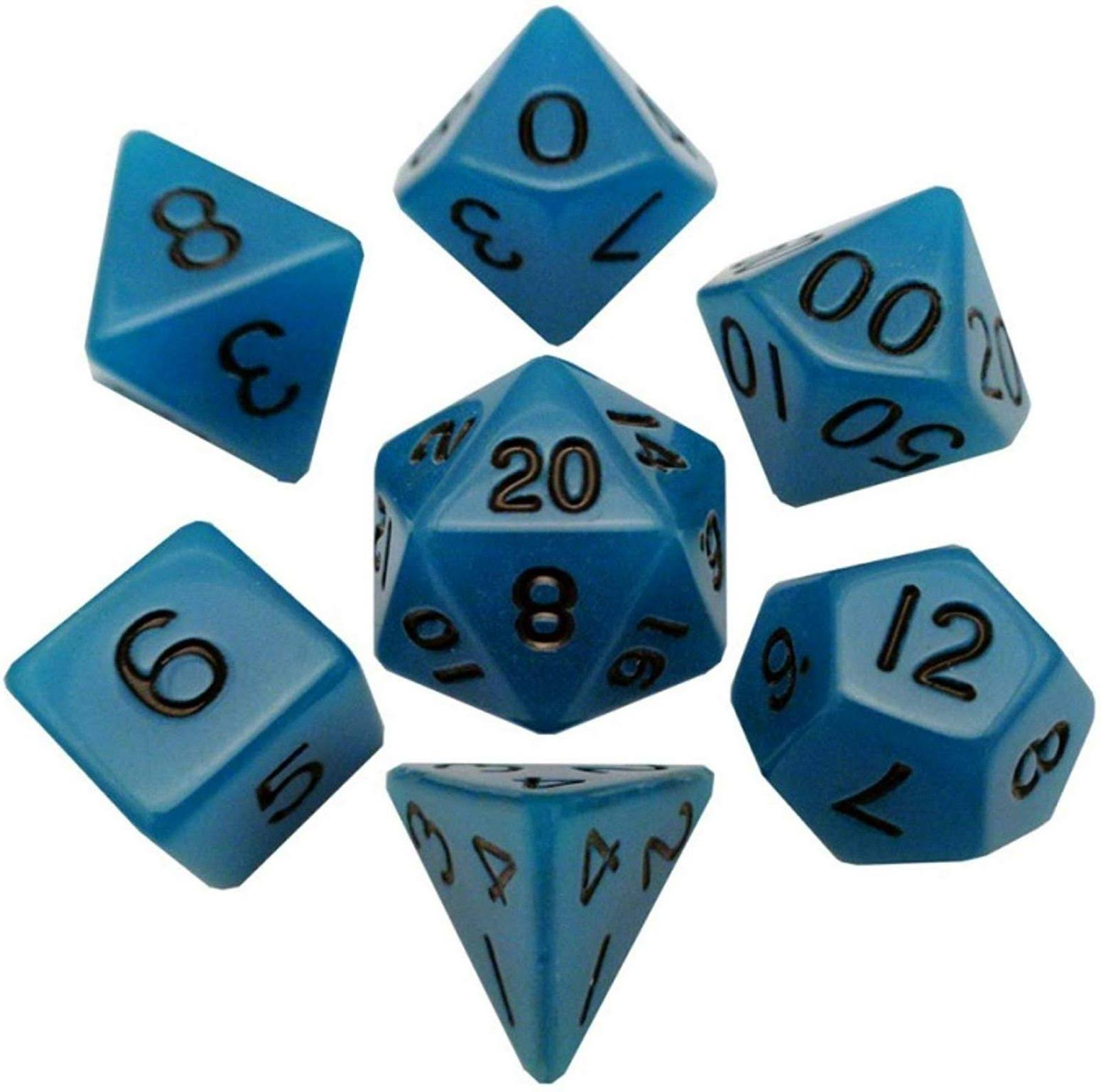 Metallic Dice Games Polyhedral Resin­ Dice Set - Blue, 7ct