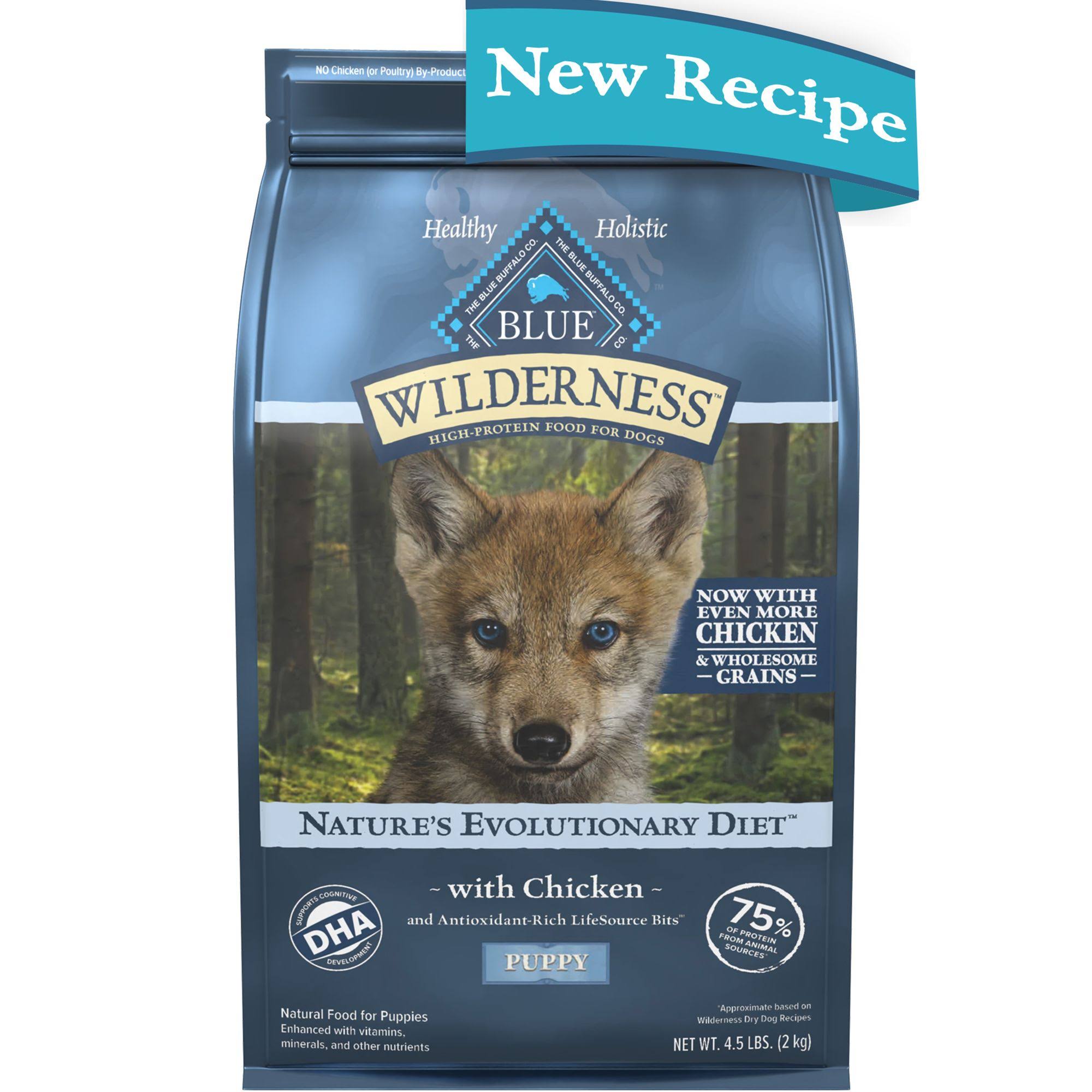 Blue Buffalo Wilderness 4.5 lb Chicken High Protein Puppy Dry Dog Food Plus Wholesome Grains