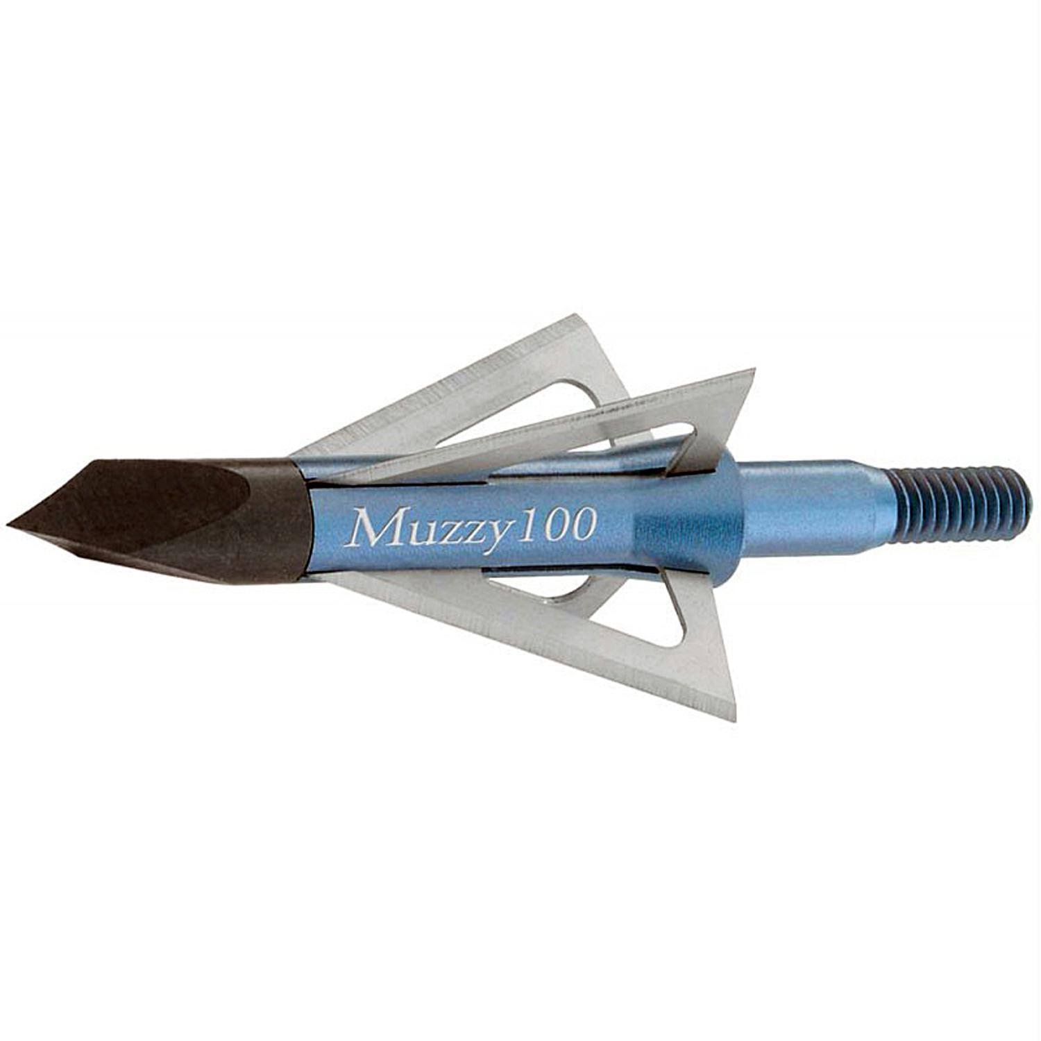 Muzzy Bowhunting Broadheads - 4 Blade, 1" Cutting Diameter 90 or 100 Grain, 6pk