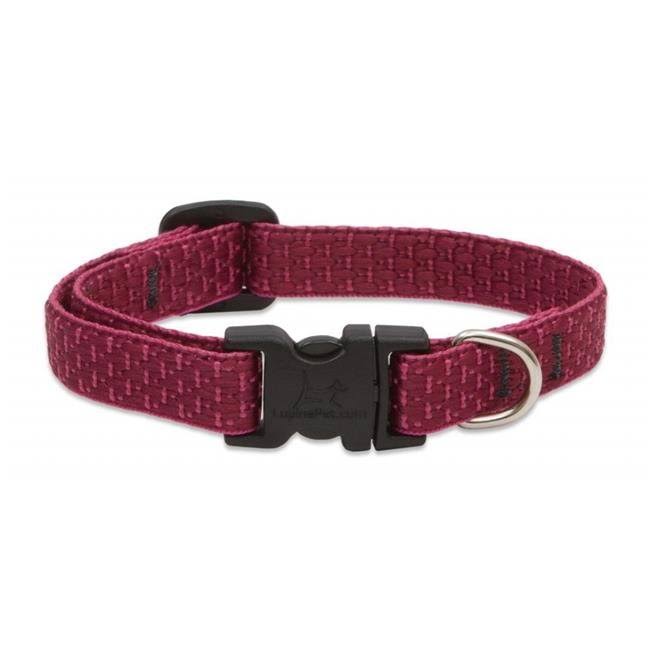 Lupine Eco Adjustable Dog Collar - for Small Dogs, Berry Pattern, 1/2" X 8-12"