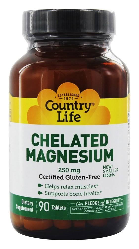 Country Life Chelated Magnesium - 250mg, 90 Tablets