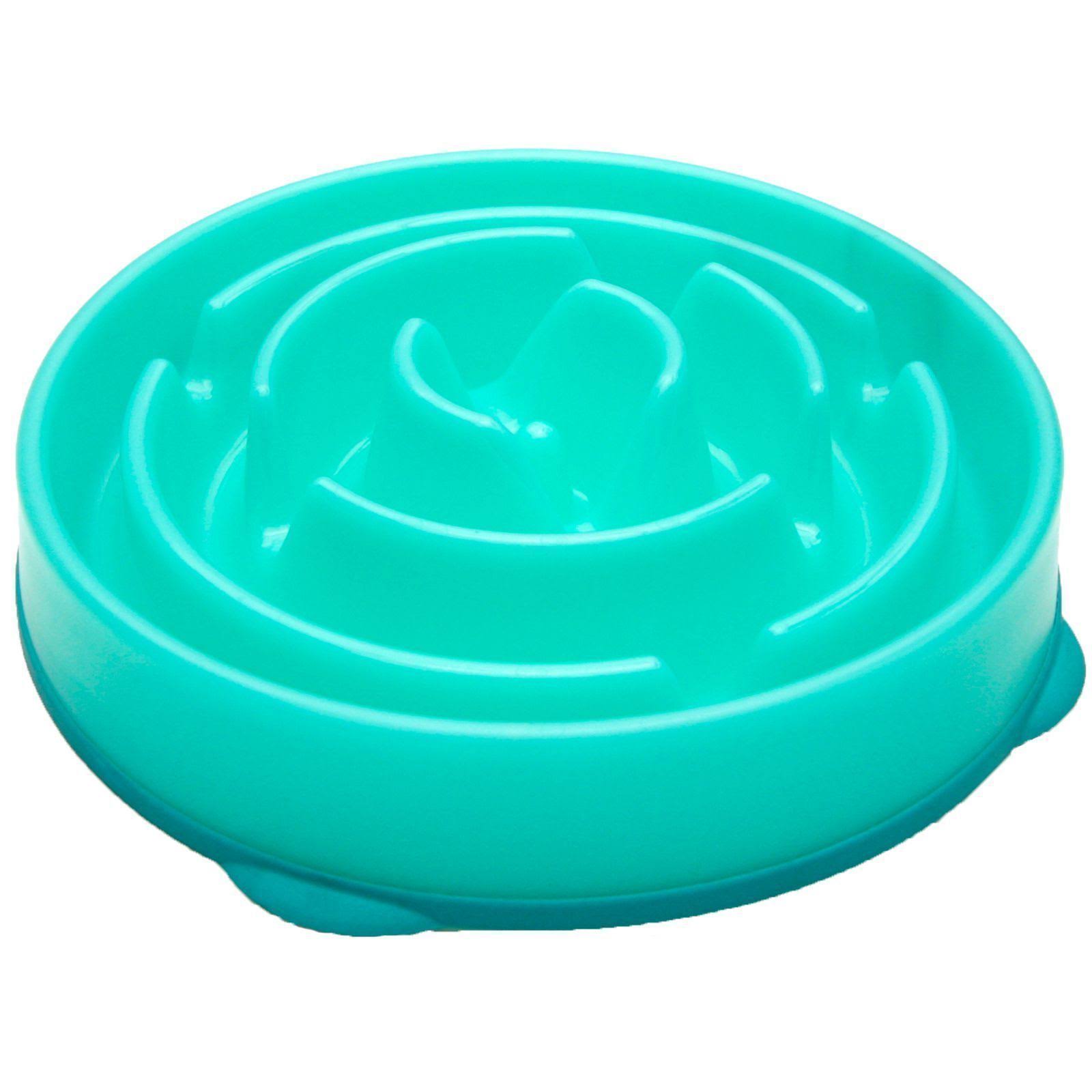 Outward Hound Kyjen 51002 Fun Feeder Slow Feed Interactive Bloat Stop Dog Bowl - Blue, Large