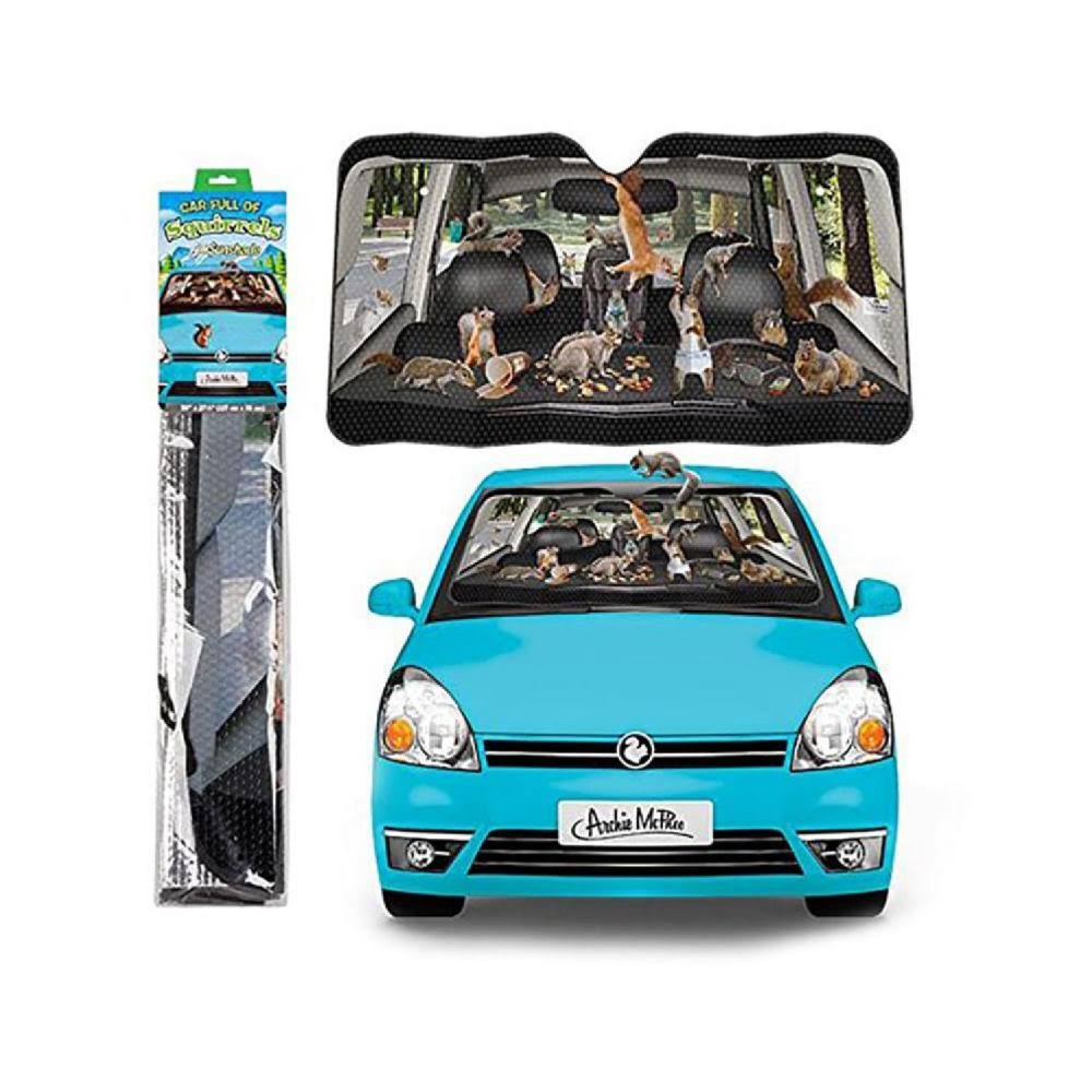 Car Full Of Squirrels 50" X 27-1/2" Auto Sunshade Accoutrements