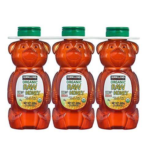 Kirkland Signature Raw Organic Honey Bear 24 oz, 3-Count