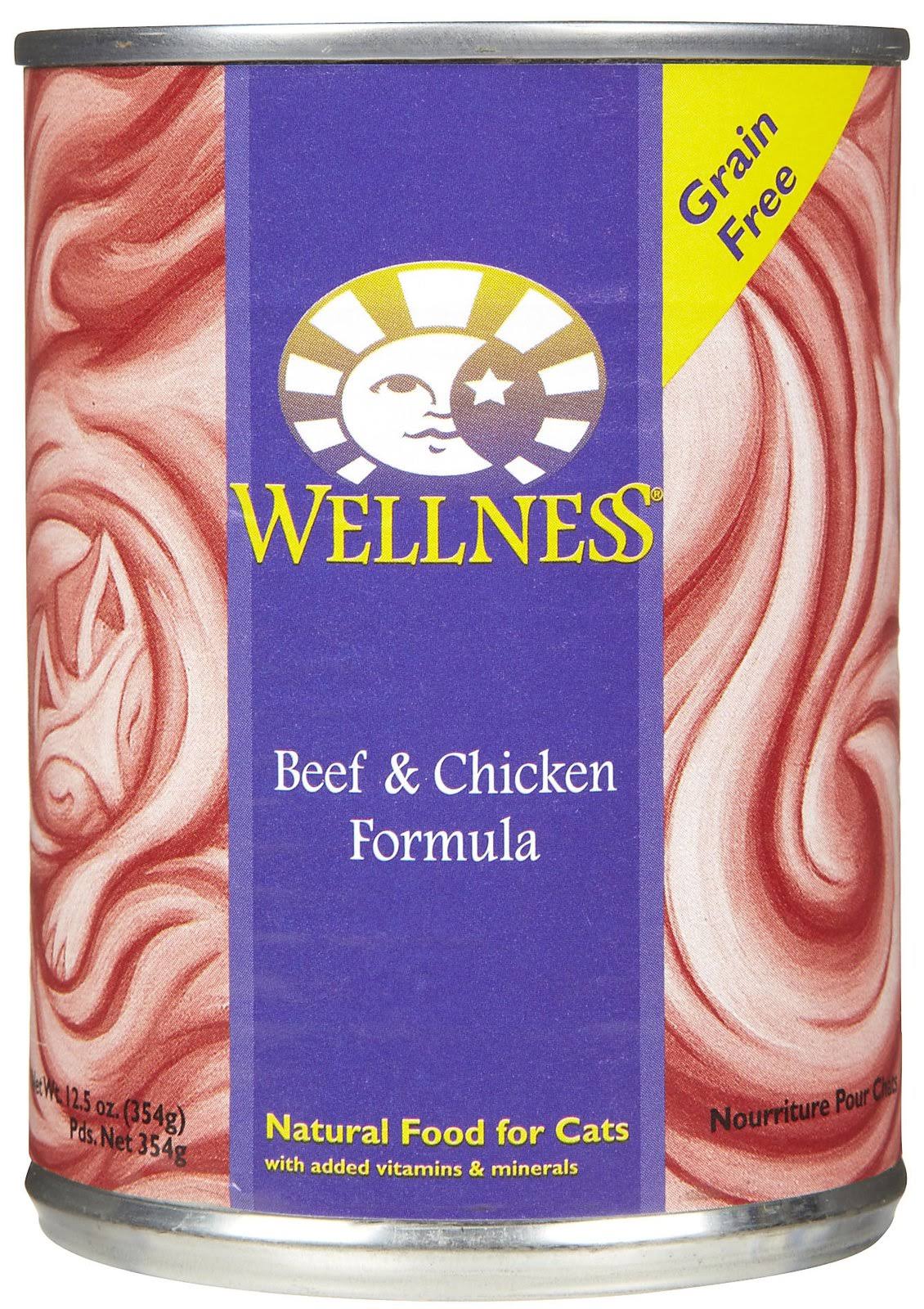 Wellness Canned Cat Food - Beef And Chicken Formula, 12-1/2oz