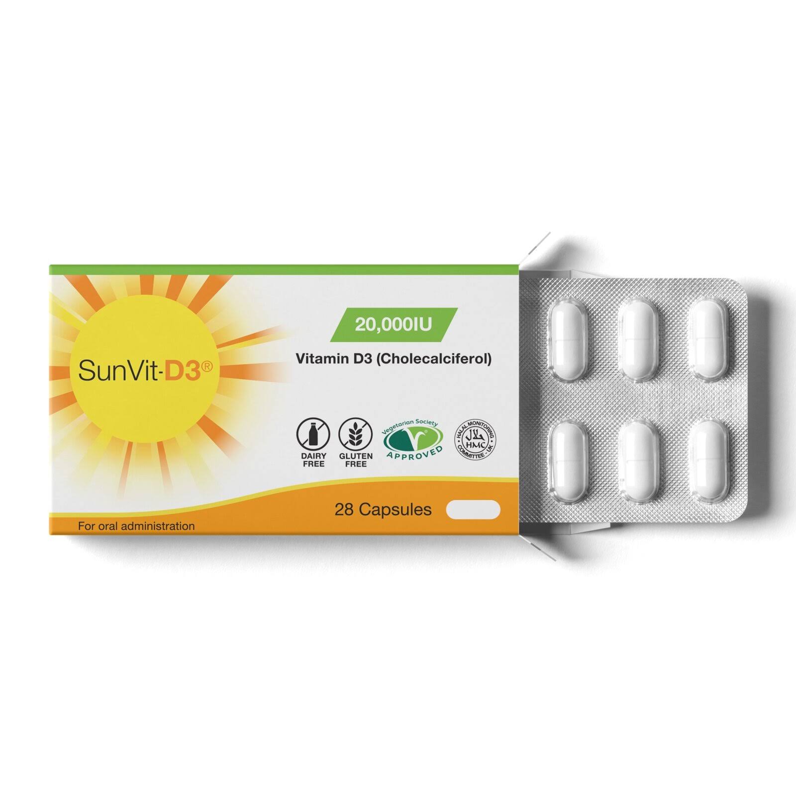SunVit D3 20000iu Vitamin D Capsules