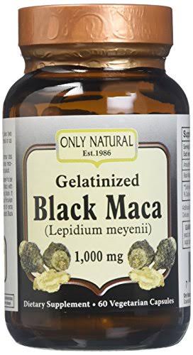 Only Natural Gelatinized Black Maca Supplement - 1000mg, 60ct