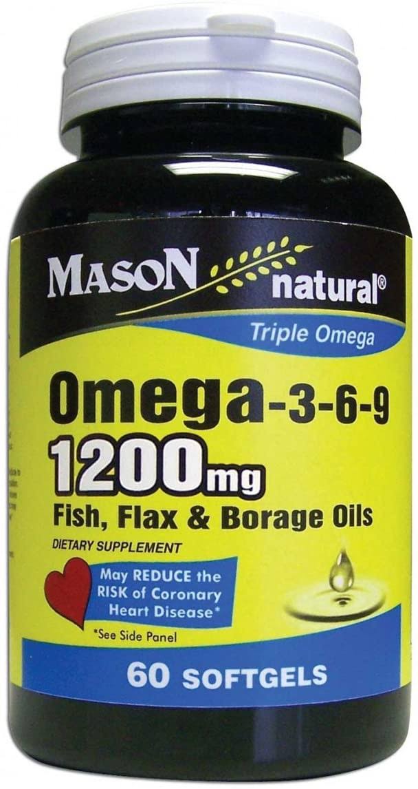 Mason Natural Omega-3-6-9 1200mg Softgels - x60