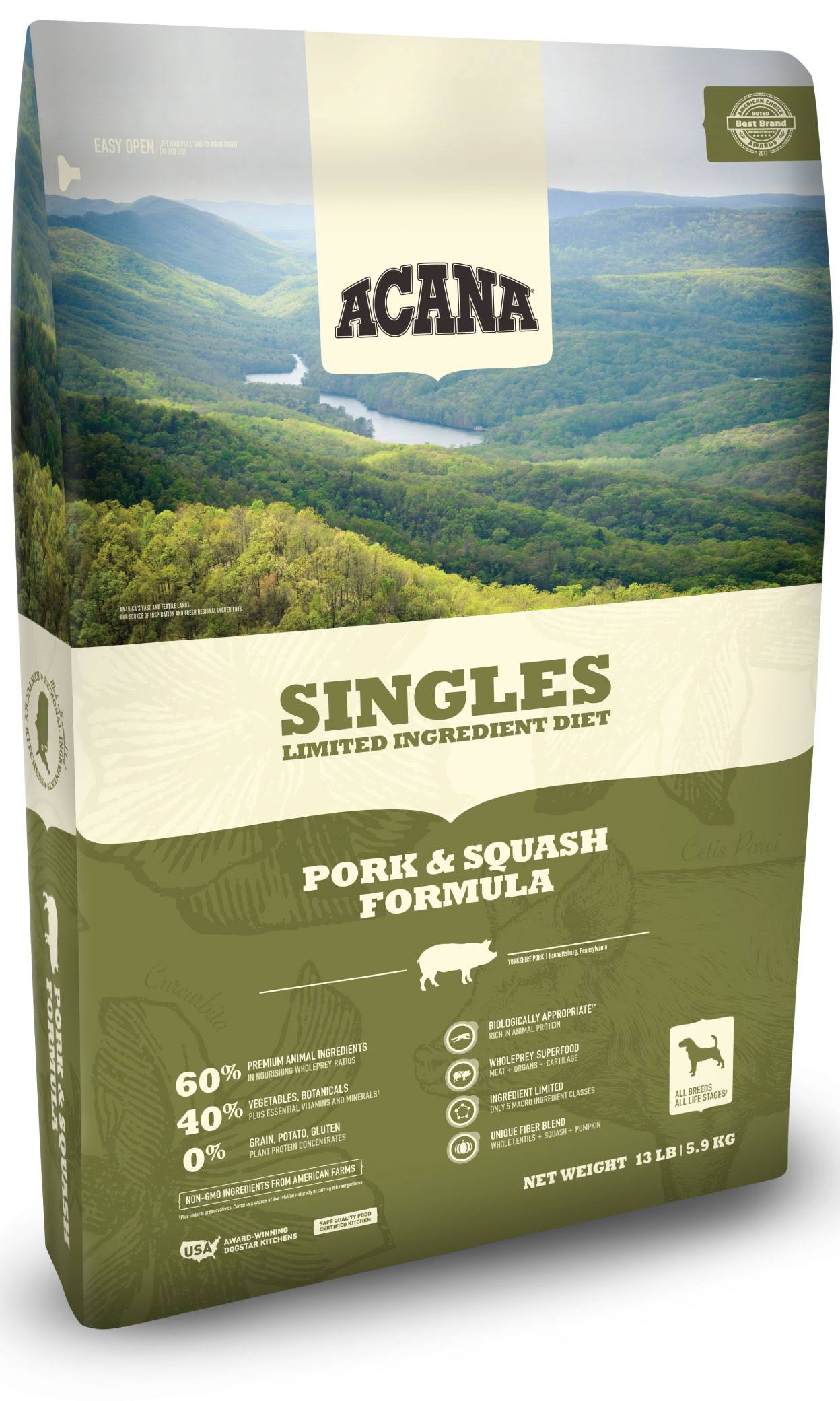 ACANA Singles Pork & Squash Dry Dog Food 4.5 lbs