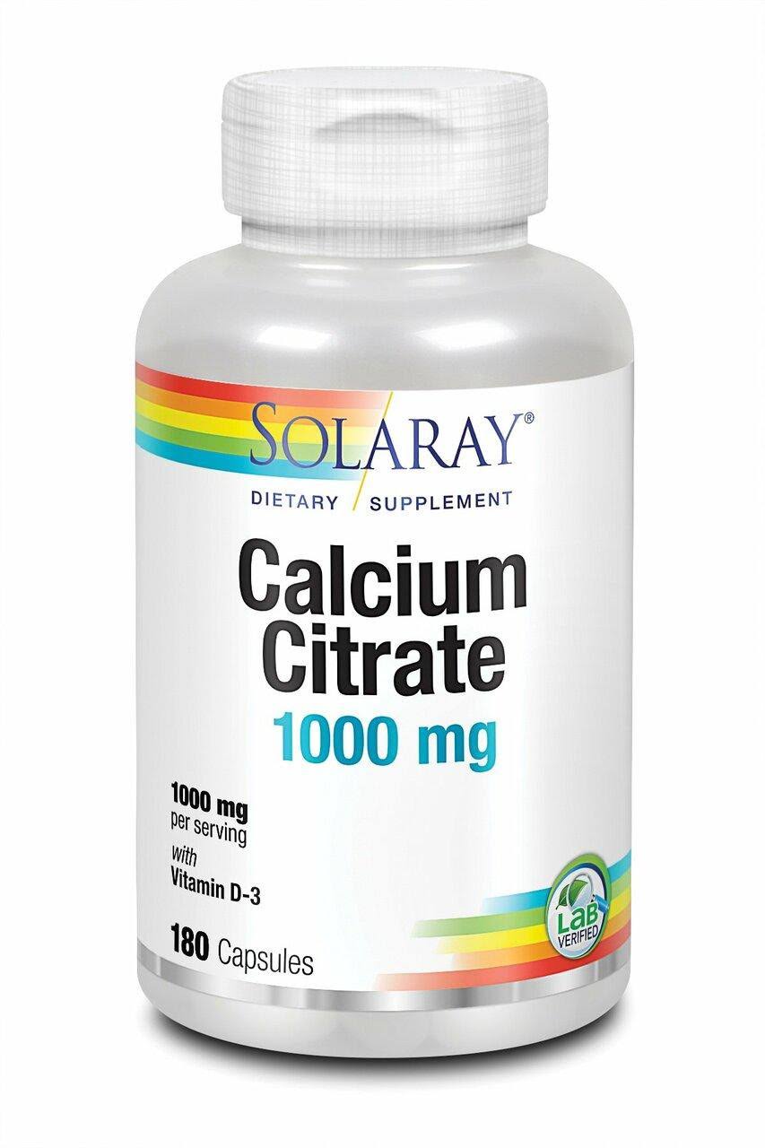 Solaray Calcium Citrate With Vitamin D3 - 180 Capsules