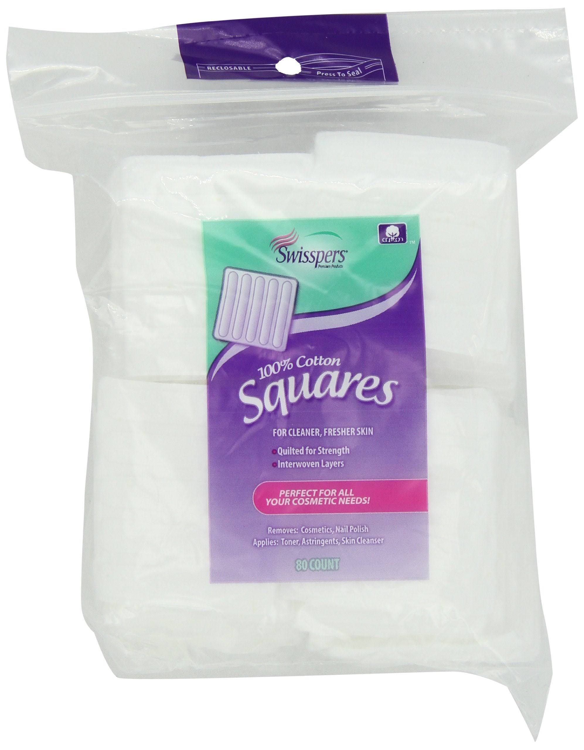 Swisspers Cotton Squares 80 Count Multi-Care Quilted (2 Pack)