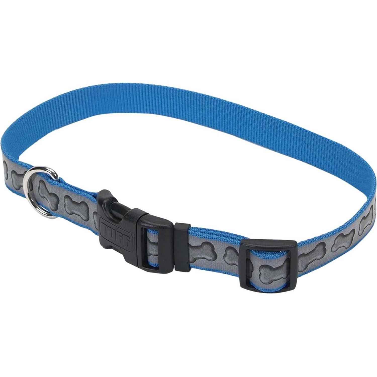 Blue Lazer Brite Reflective Dog Collar - 3/8" x 8-12", Blue