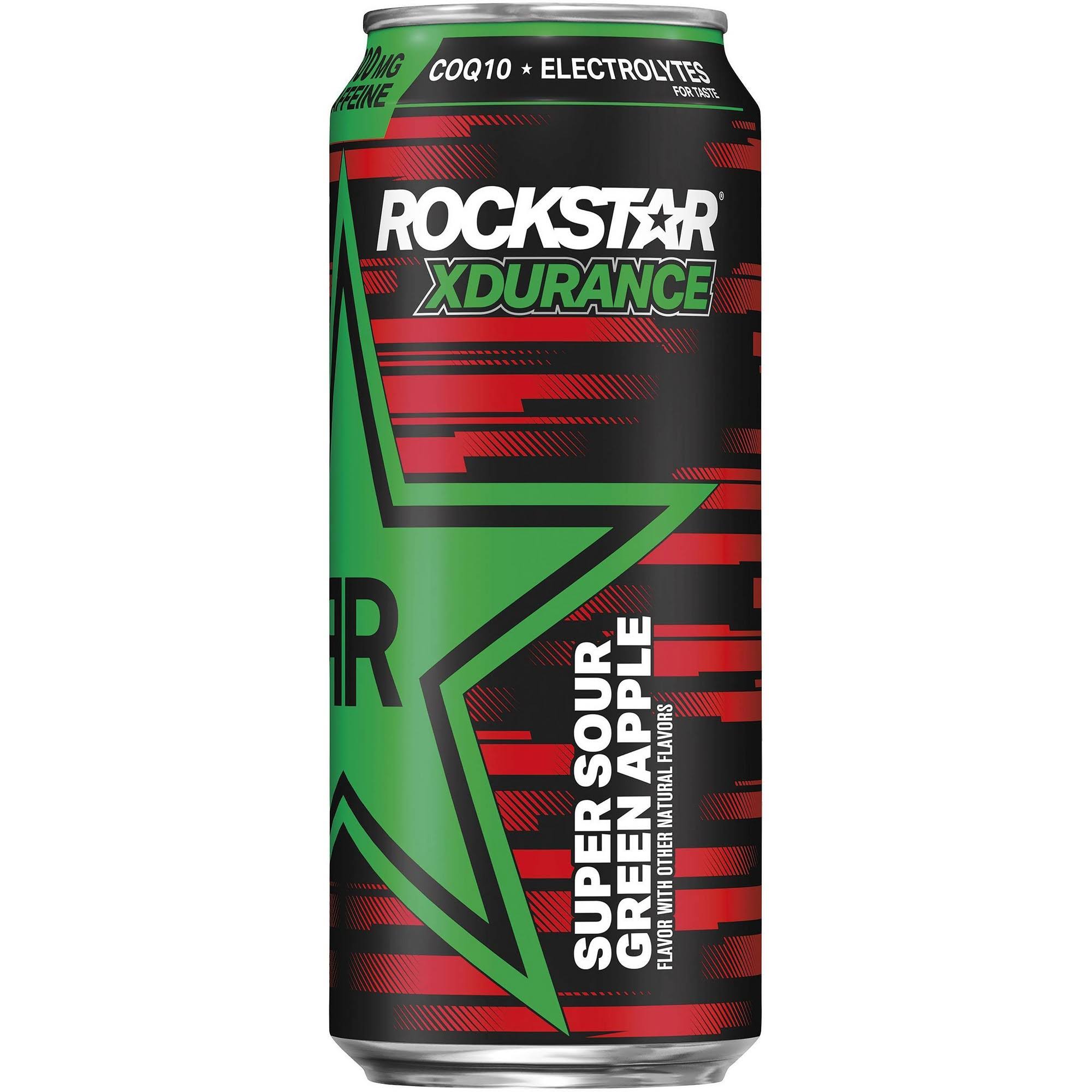 Rockstar Xdurance Energy Drink, Sugar Free, Super Sour Green Apple - 16 fl oz