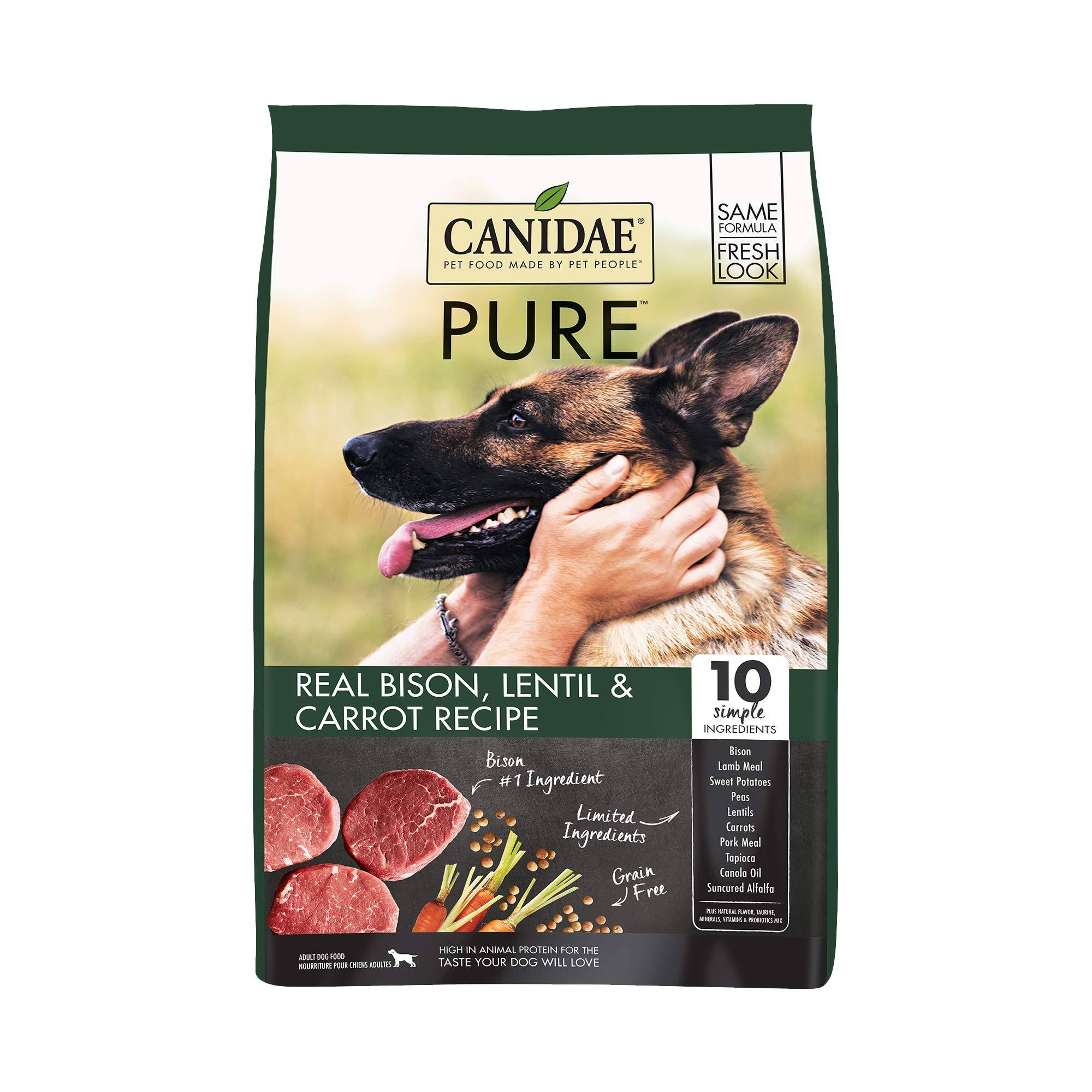 Canidae Grain Free Pure Bison Lentil Carrot Dry Dog Food, 21 lb