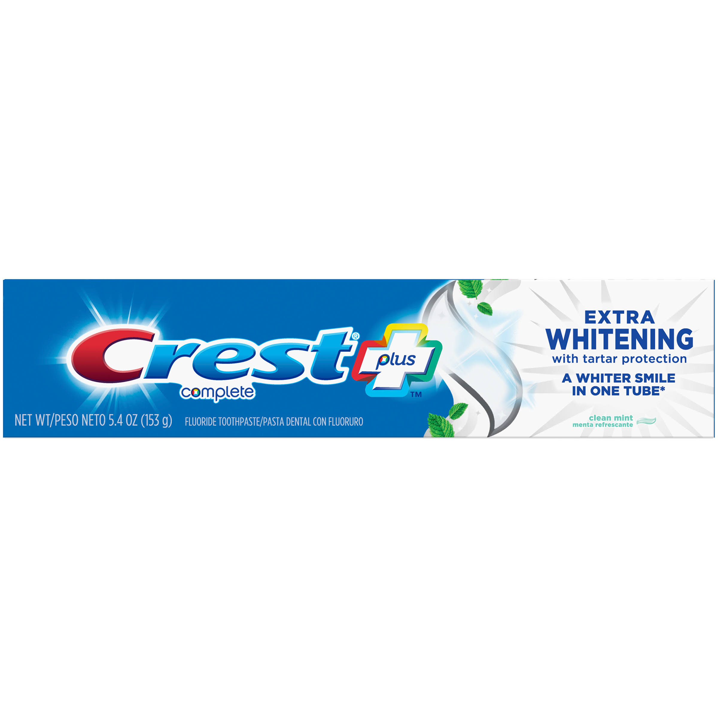 Crest Complete Plus Toothpaste, Fluoride, Clean Mint, Extra Whitening - 5.4 oz