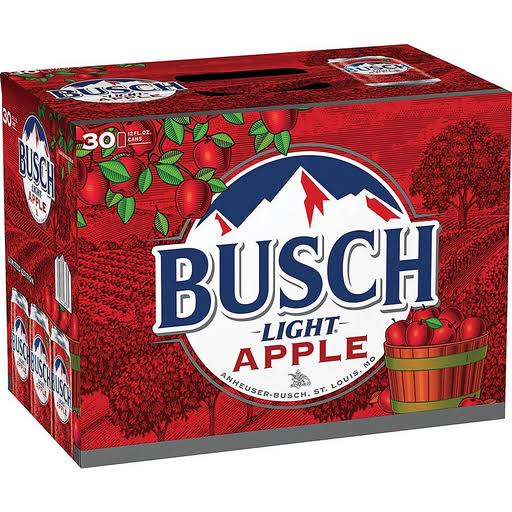 Busch Light Beer, Apple - 30 pack, 12 fl oz cans