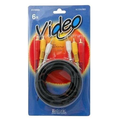 Luxtronic AV306G 6 ft. Composite Audio & Video Dubbing Cable - Nickel Plated