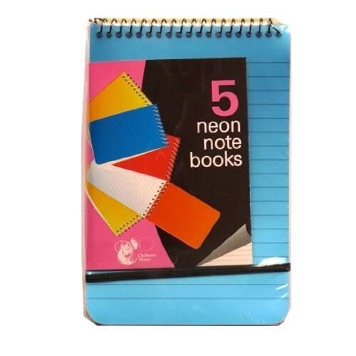 Neon Notebooks - Pack of 5 - Size 155mm x 100mm