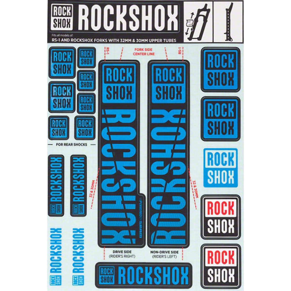 Rockshox Decal Kit - Blue