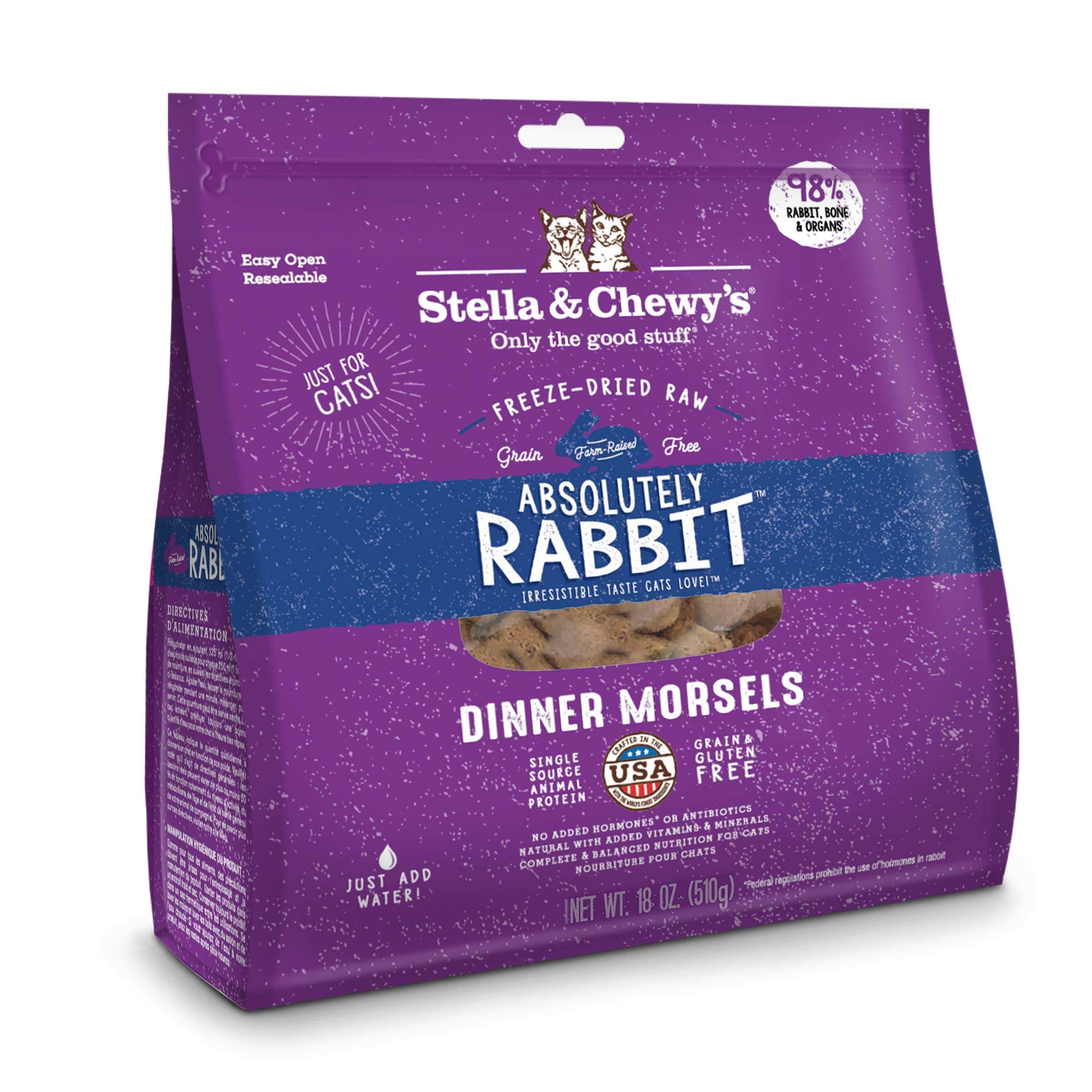 Stella & Chewy's Freeze-Dried Cat Food Absolutely Rabbit Dinner Morsels 18oz