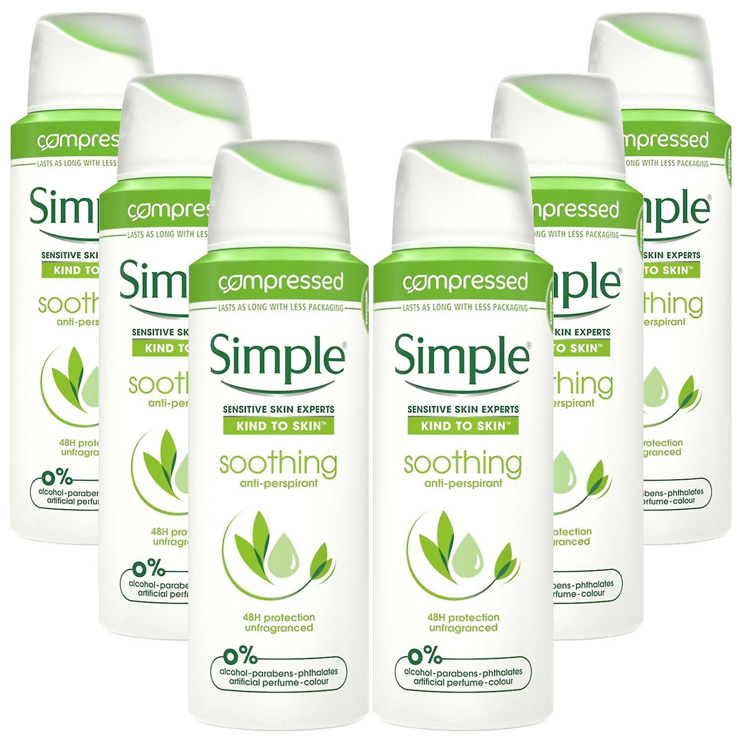 Simple Kind to Skin Soothing Anti Perspirant Unfragranced Spray - 125ml