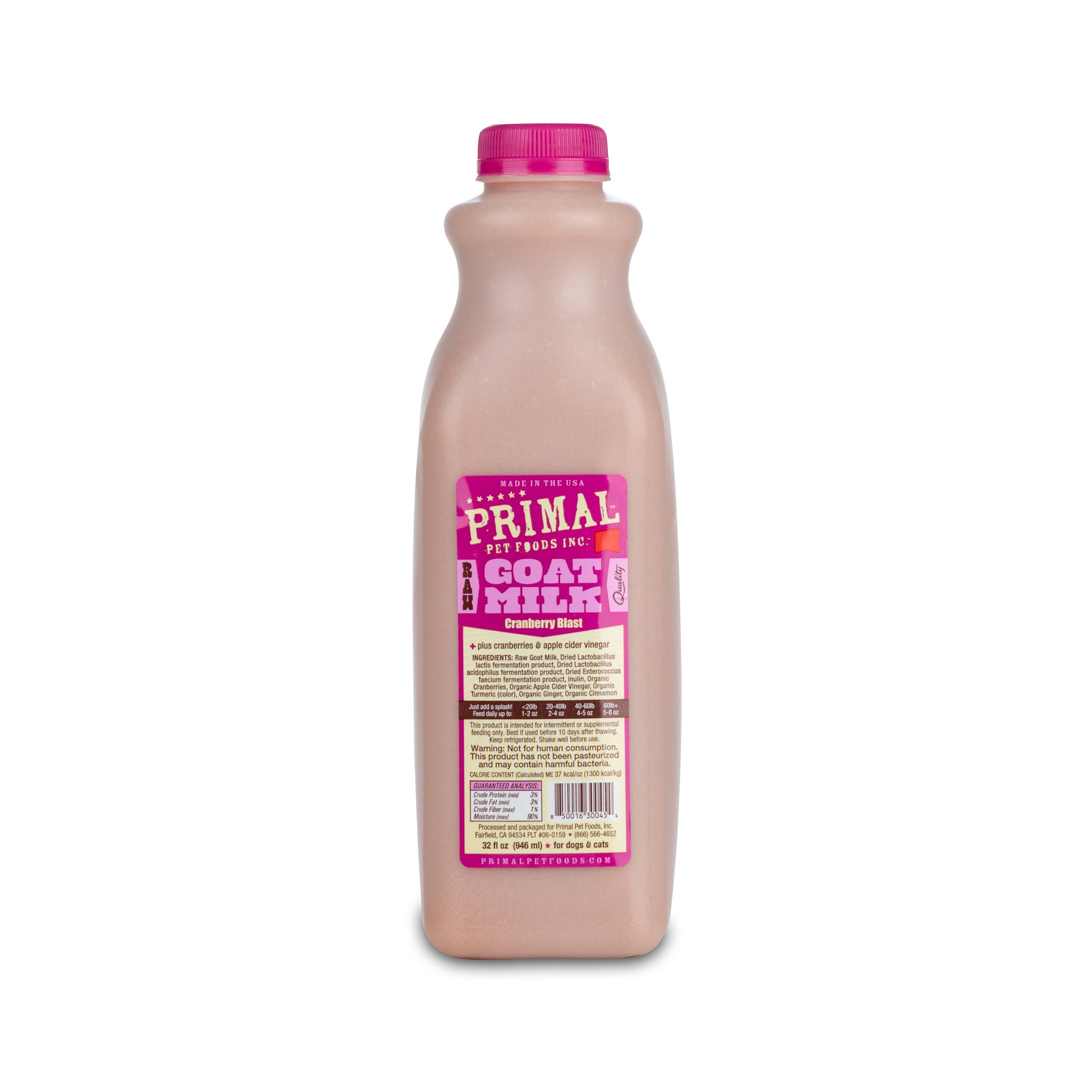 Primal Raw Frozen Cranberry Goat Milk 32 oz