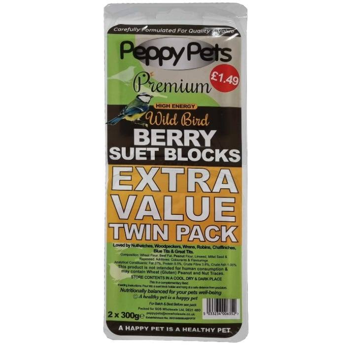 Peppy Pets Berry Suet Blocks 300g 2 Pack