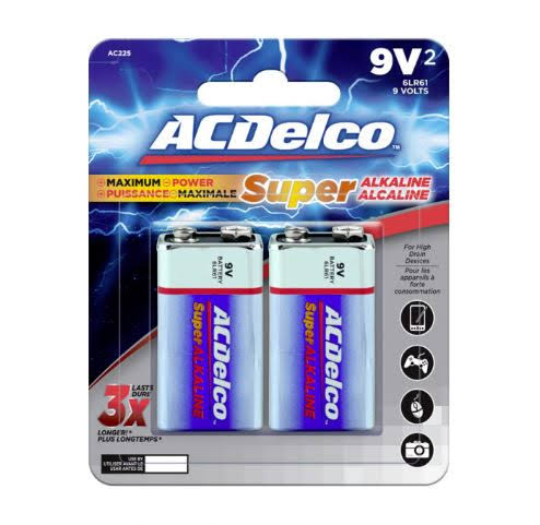 AC Delco D Maximum Power Alkaline Retail Battery - 9V, 4 Pack