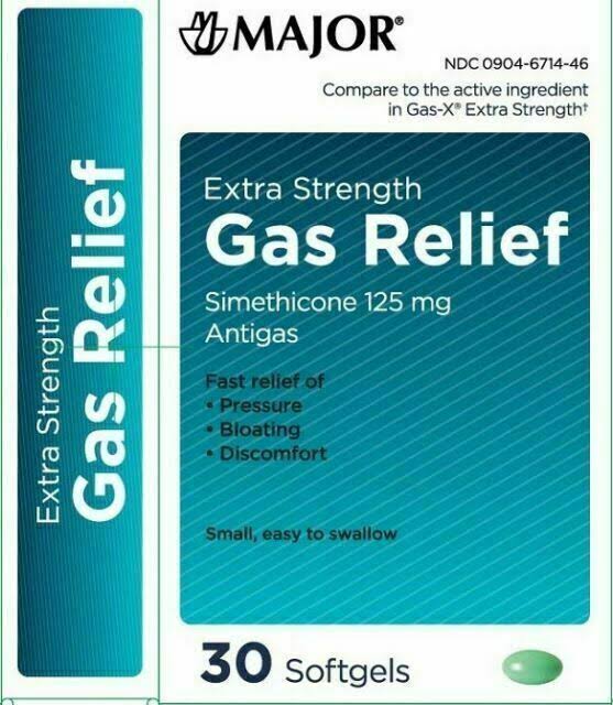 Major Extra Strength Gas Relief (30 Softgels) Compares to Gas-x Extra Strength