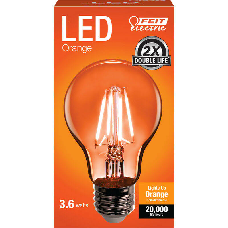 Feit A19 Clear Glass LED Bulb - Orange