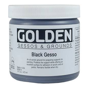 Golden Artist Colors Gesso Jar - Black, 16oz