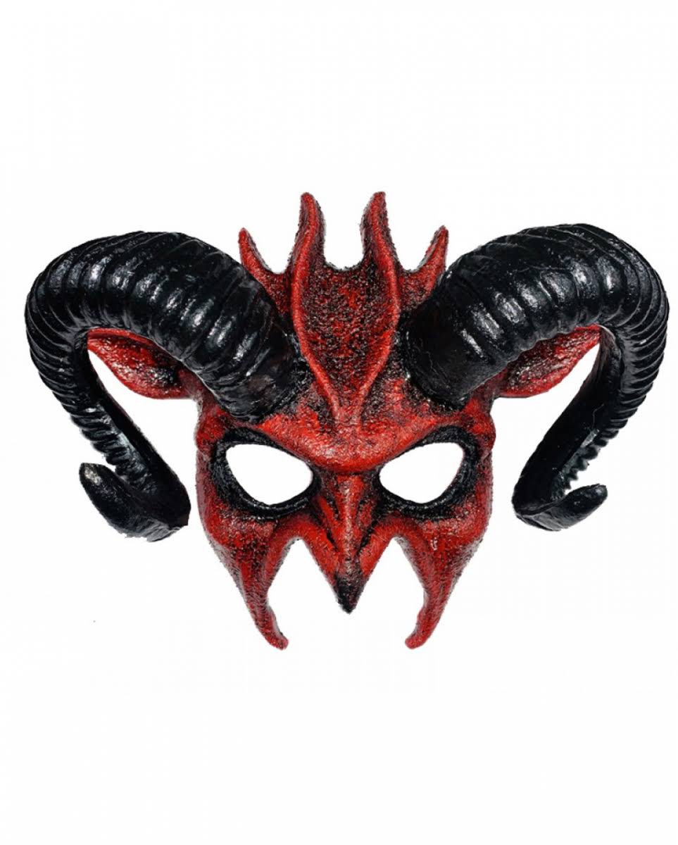 Horned Red Devil Mask