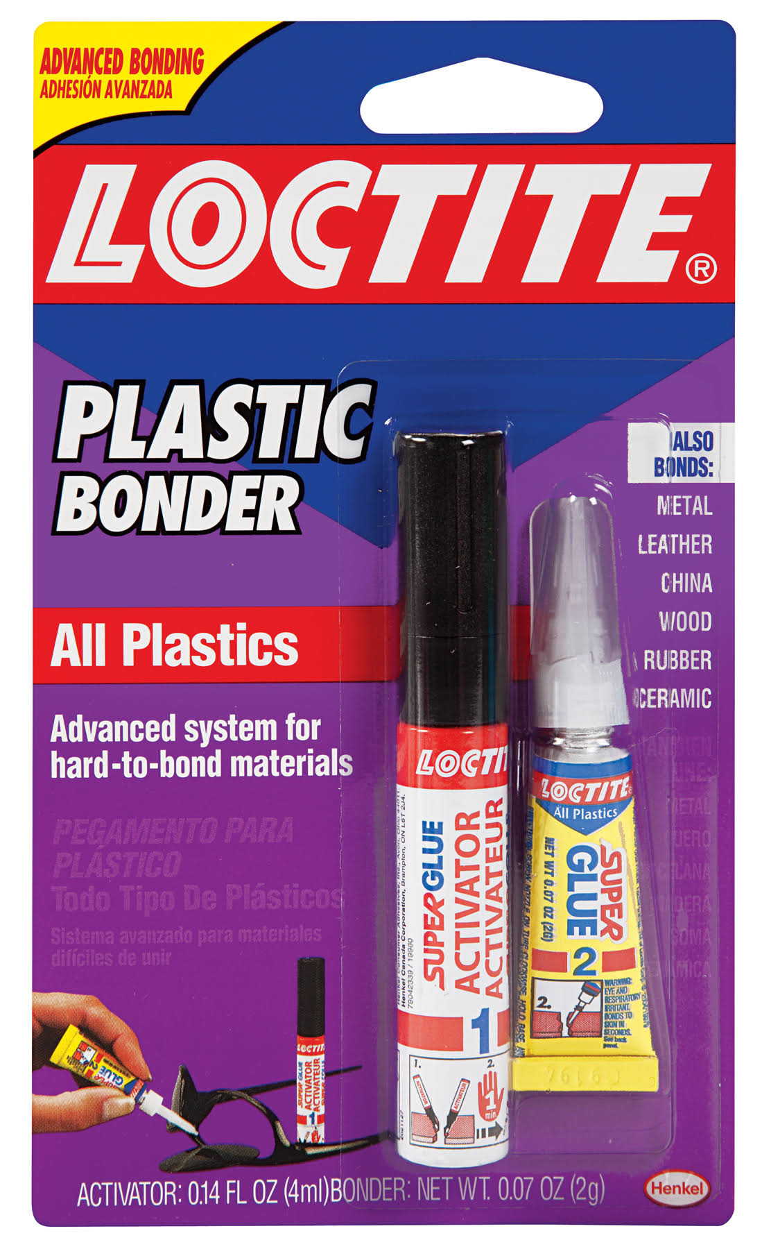 Loctite Super Glue Plastics Bonding System with Activator - 2g