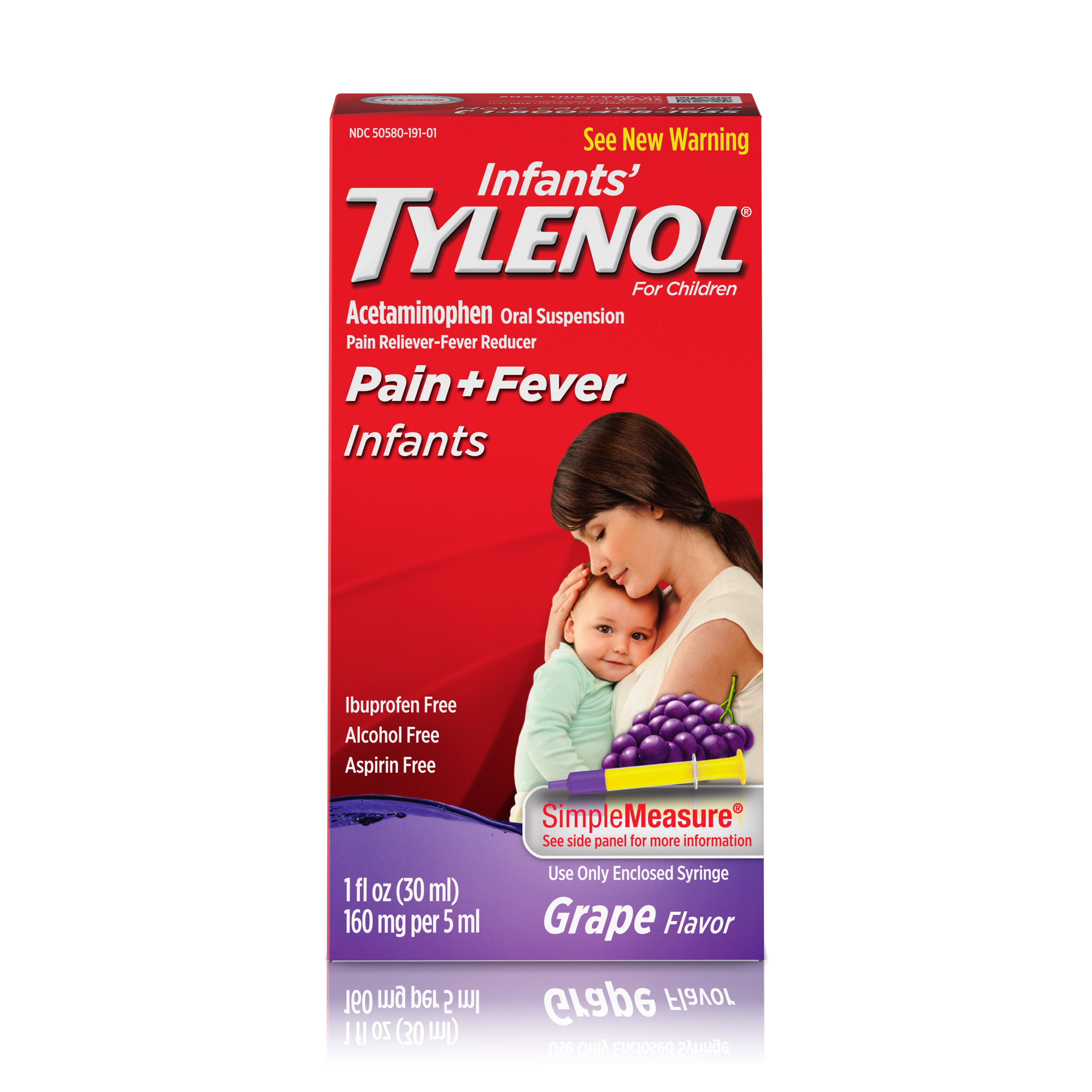 Tylenol Infant Pain Reliever Drops - Grape, 30 ml