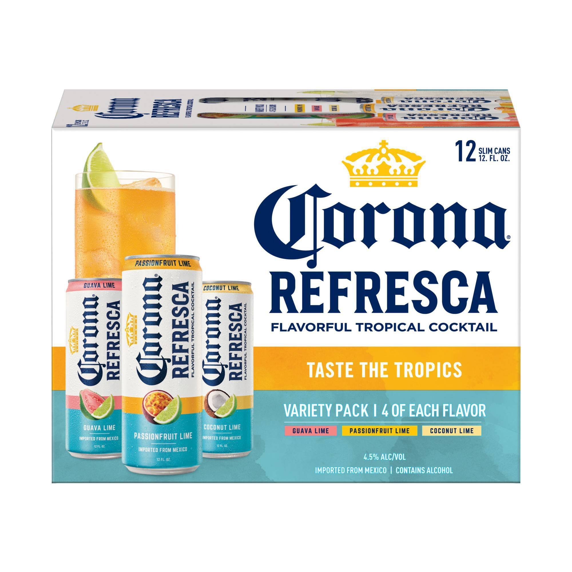 Corona Refresca Malt Beverage, Assorted - 12 pack, 12 fl oz cans
