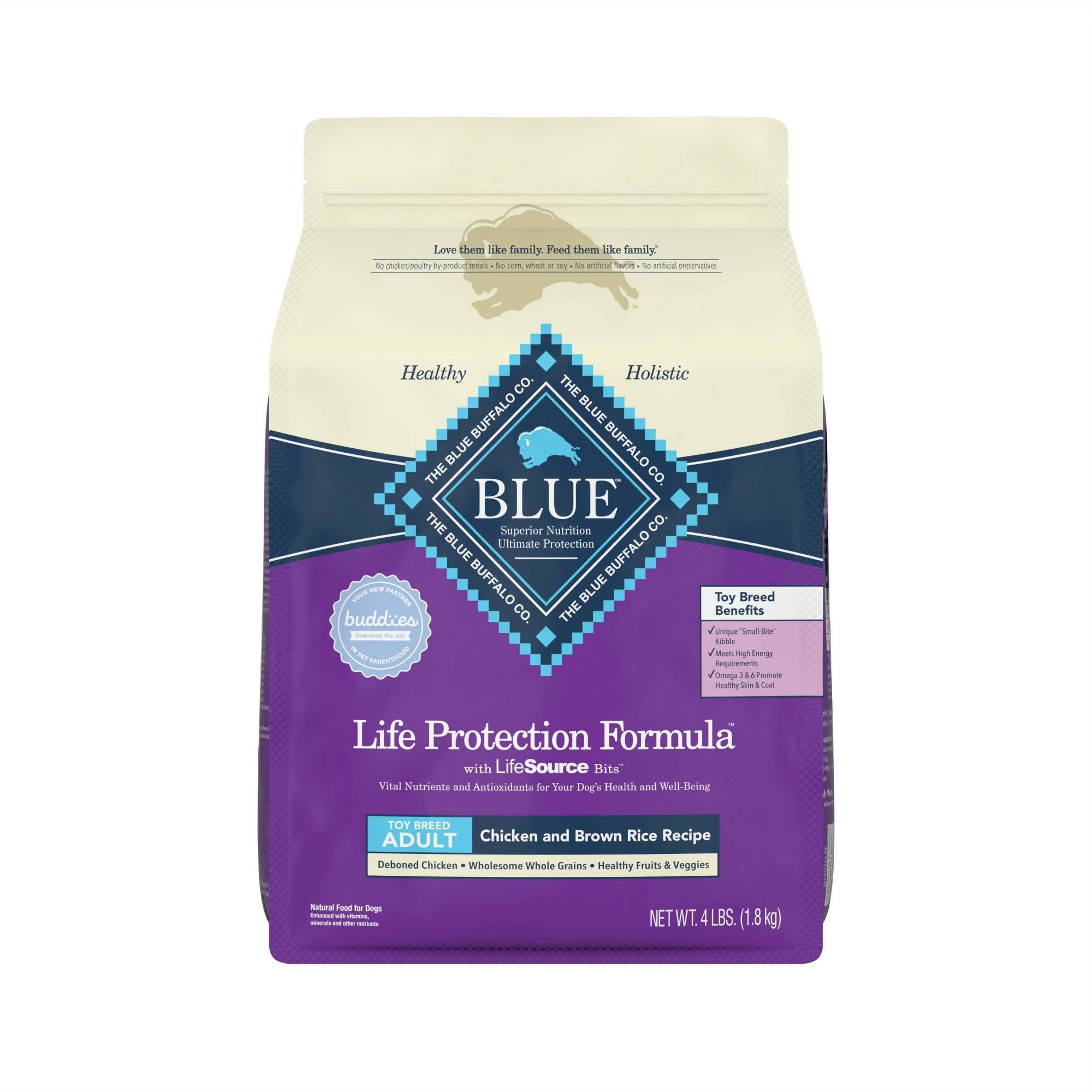 Blue Buffalo Life Protection Chicken & Brown Rice Recipe Toy Breed Adult Dry Dog Food - 4lbs