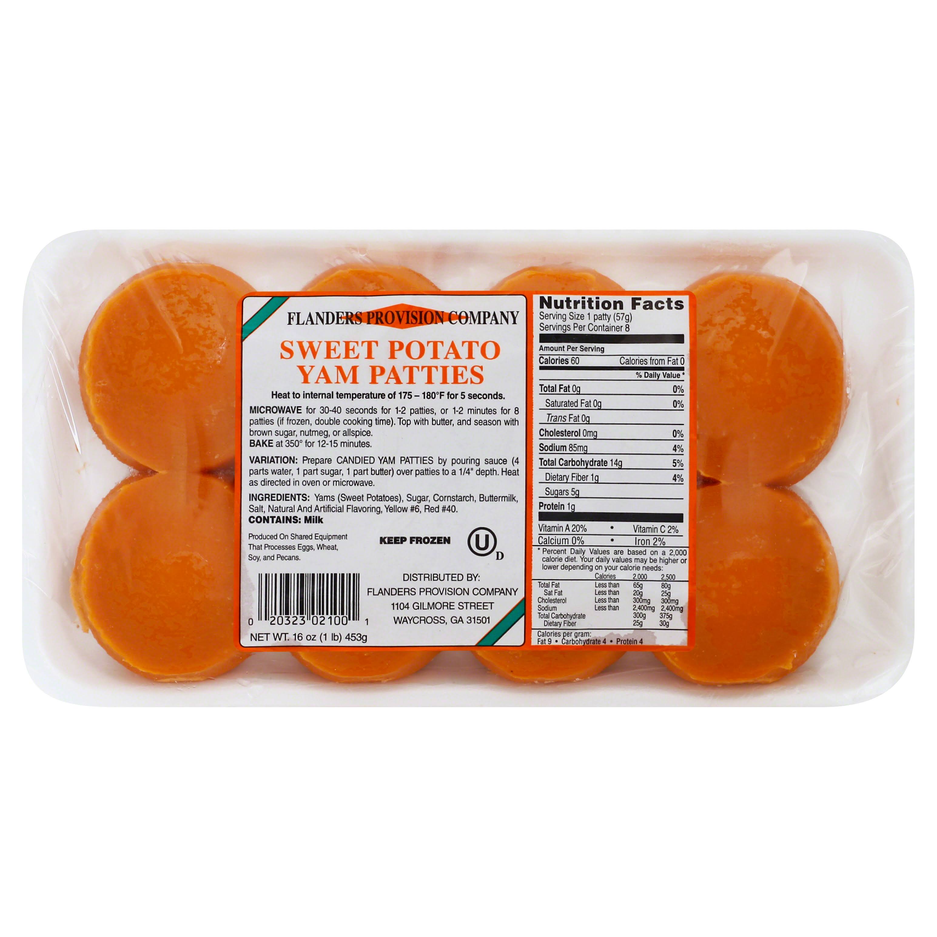 Flanders Yam Patties, Sweet Potato - 16 oz