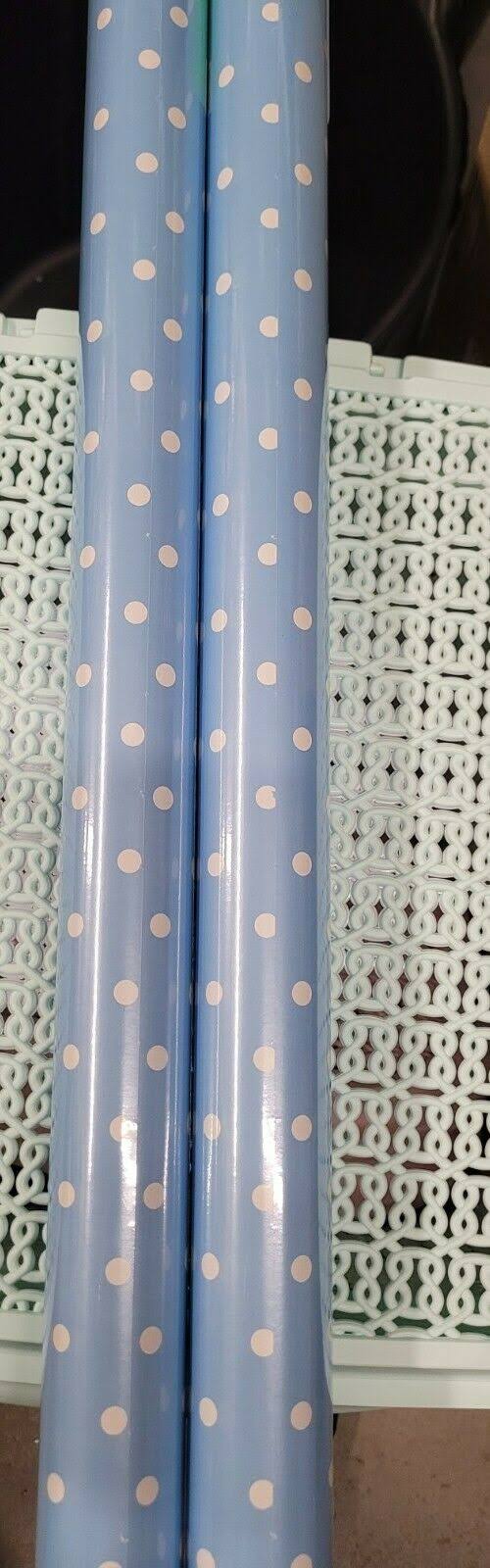 2 x 3m Gift Wrapping Paper Roll Birthday baby shower anniversary Pastel Blue