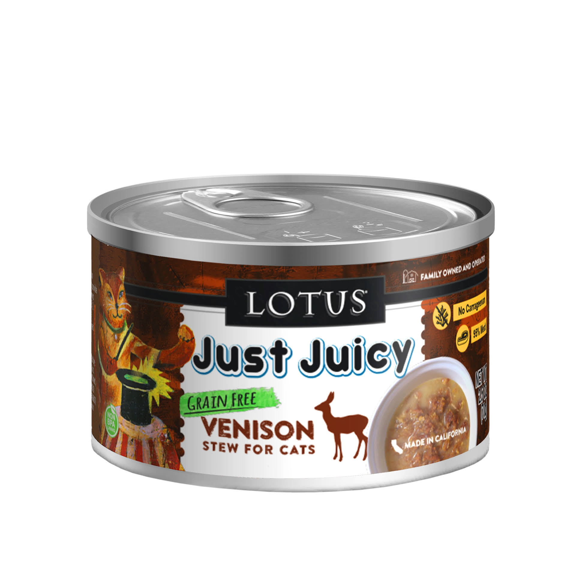 Lotus Just Juicy Venison Stew Canned Cat Food / 5.3 oz
