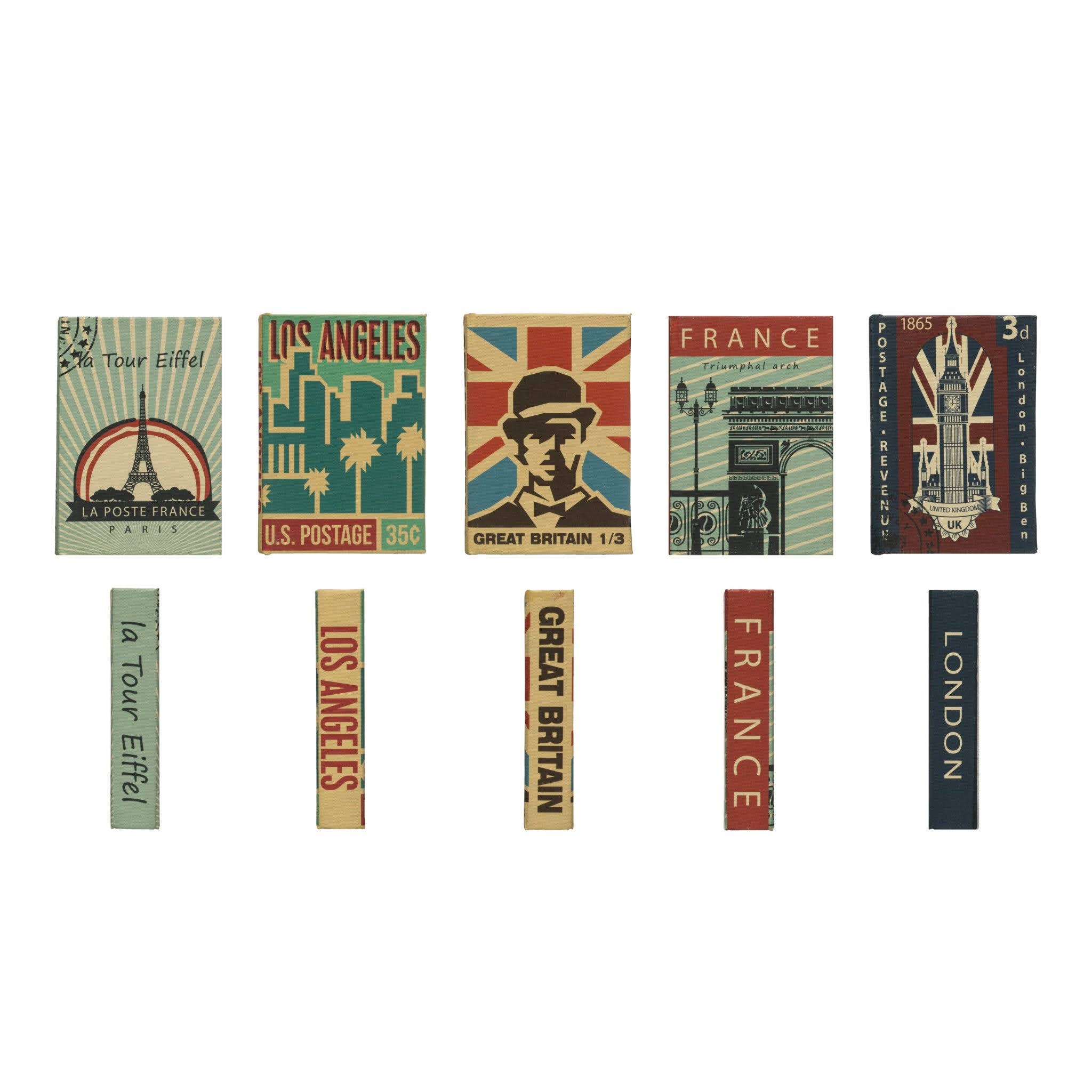 Creative Co-op Vintage Book Boxes with Hidden Storage, Set of 5