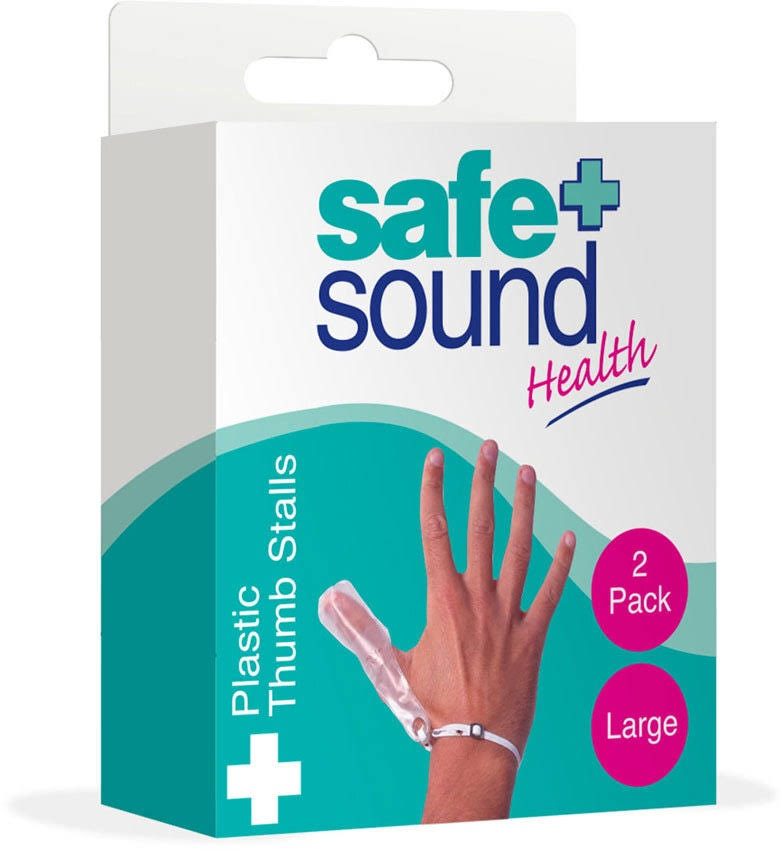 Safe and Sound Plastic Thumb Stalls Pack 2 Large - Safe+Sound