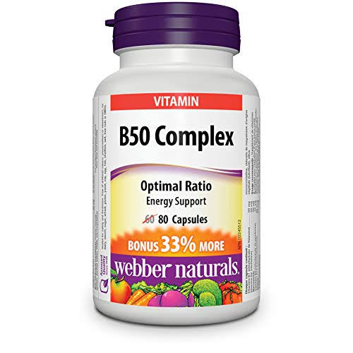 Webber Naturals B50 Complex Capsules - 80ct