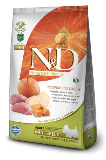 Natural and Delicious Grain Free Adult Mini for Boar - 7kg, Pumpkin and Apple