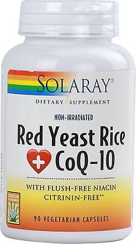 Solaray Red Yeast Rice Plus COQ-10 Vegetarian Capsules - x90