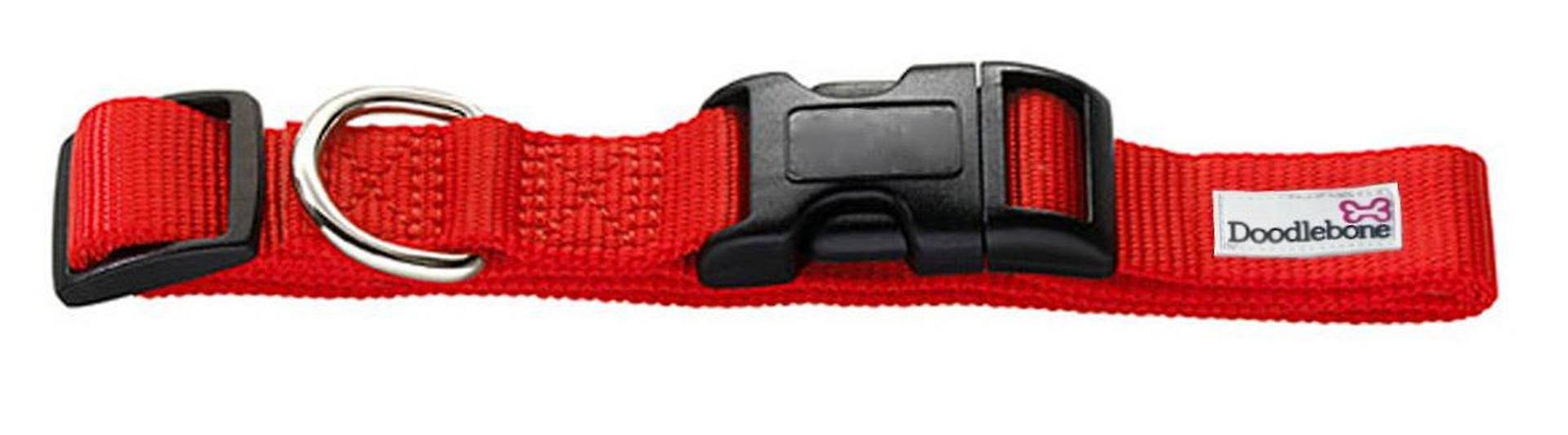Doodlebone Bold Padded Dog Collar - Red, Large
